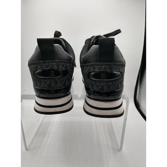 Michael Kors Black Monogram Lace-Up Sneakers Size 8M - Picture 7 of 11
